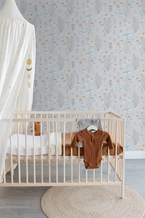 ESTAhome behang onderwaterwereld vergrijsd blauw - 50 x 900 cm - 130929 - vtwonen shop