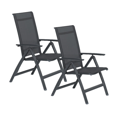 Taste by 4 Seasons tuinstoel Santana donker grijs - verstelbaar - 2 stuks