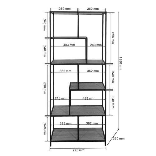 Kare Design Bookshelf Loftie 185x77cm zwart