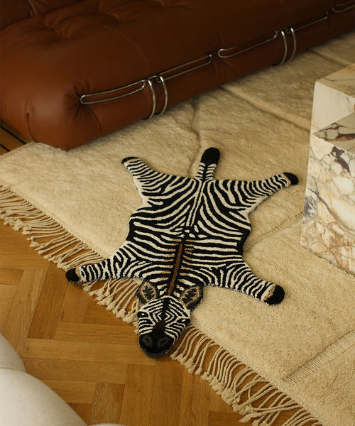 Doing Goods Stripey Zebra Vloerkleed - Klein 102 x 67 x 2 cm - 100% wol
