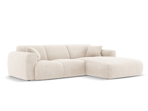 Cosmopolitan Design rechter hoekbank Nolio 4-zits, chenille, lichtbeige - 170x260x72cm