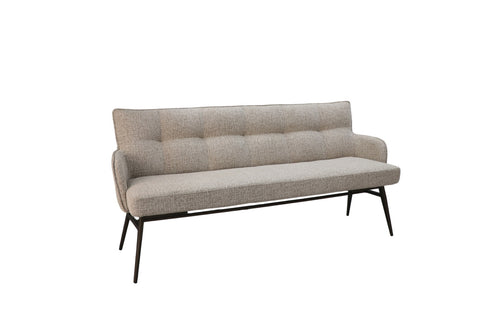 Giga Meubel Eetkamerbank Bruce Taupe - 180 cm - Stof - Armleuning