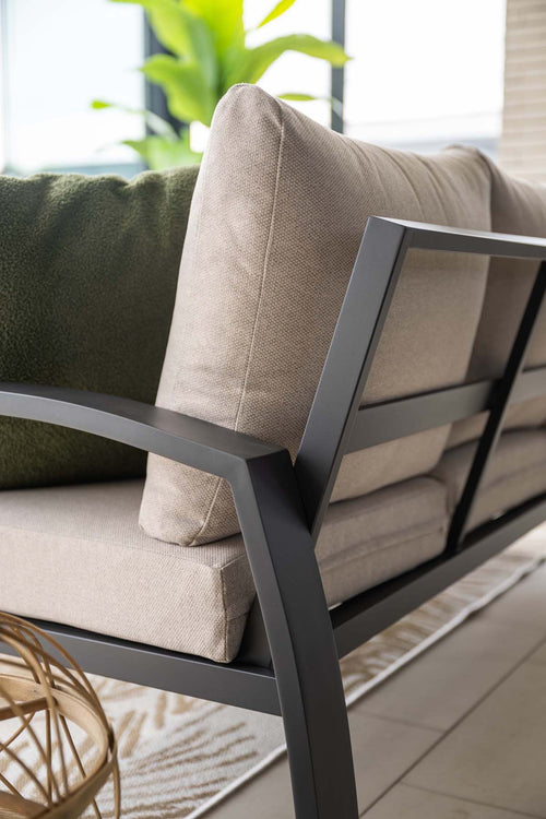 Vasano lounge-dining hoekset - links - 4-dlg. -  c. black -  sand - vtwonen shop