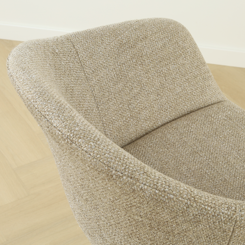 Nolon Nola-Otis Eetkamerstoel Taupe Melange - Draaibaar Zwart Onderstel - vtwonen shop