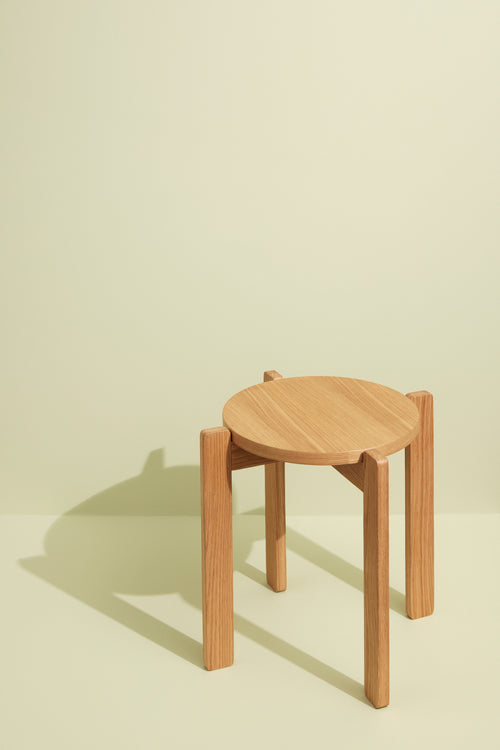 Hübsch kruk Always - mdf/okernfineer/eikenhout - ø45xh42cm