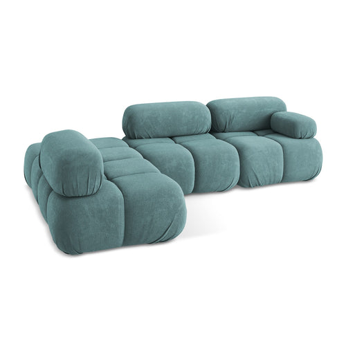 LaMiaSofa hoekbank links Sanremo - chenille stof - jeans - 285x190x70