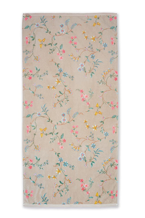 Pip Studio badlaken Les Fleurs - 70x140 cm - khaki - vtwonen shop