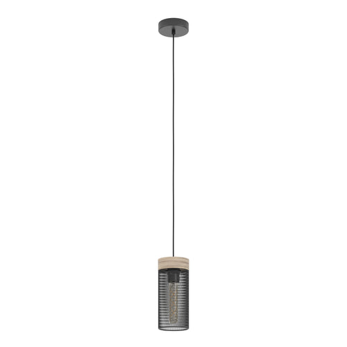 EGLO hanglamp Kilnsdale - e27 - ø 11 cm - hout - zwart/bruin