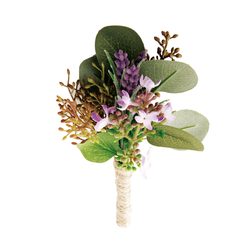 Sia Deco Corsage Lavendel En Eucalyptus Kunstmatig - violet en groen - H15 - vtwonen shop