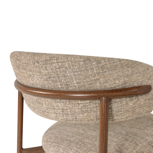 WOOOD eetkamerstoel Kelu - Wollig - Naturel Melange - Set Van 2 - 80x45x58