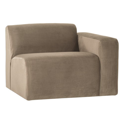 WOOOD 1-zits bank arm rechts Mojo Base - Velvet - Khaki - 74x105x97