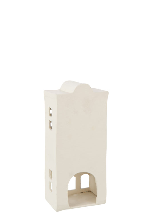 J-Line theelichthouder - aluminium - wit