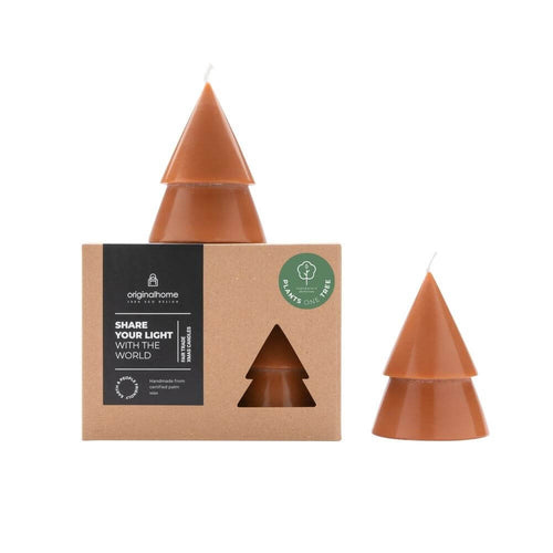 Originalhome dennenboom kaars - camel -  M - set van 2