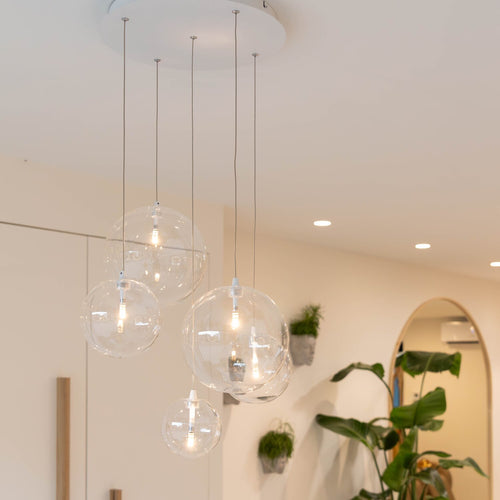 Atmooz hanglamp Camau 5 - wit - Ø 35 x H 140 cm - G4