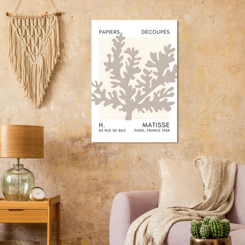 Artfulprints  Matisse – Aqua bloom grey   poster 50x70 cm