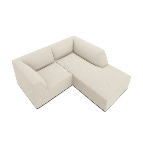 Cosmopolitan Design - Modulaire hoekbank rechts Siena 3-zits, ribfluwelen lichtbeige - 180x186x69cm