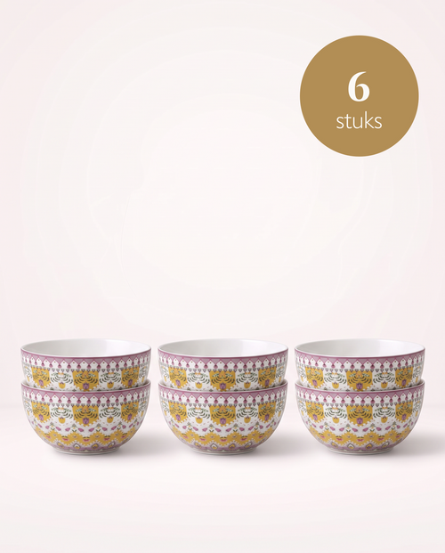 Pip Studio - Kleine Schalen - Lily & Lotus - Moon Delight - Geel - 12 cm - Set van 6