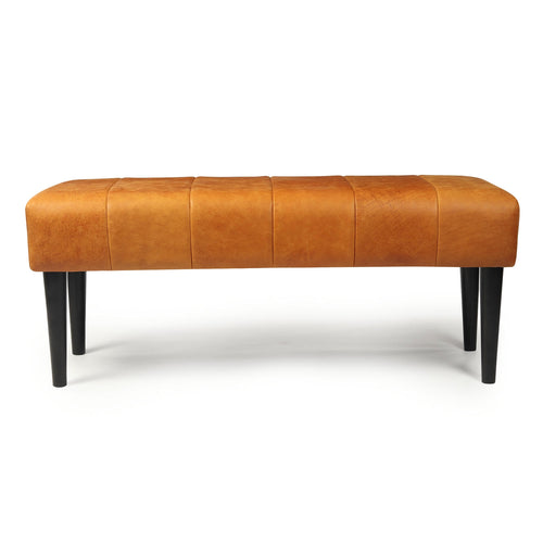 Furnhouse bankje Athea - Cognacbruin - Leer - 50x92x48