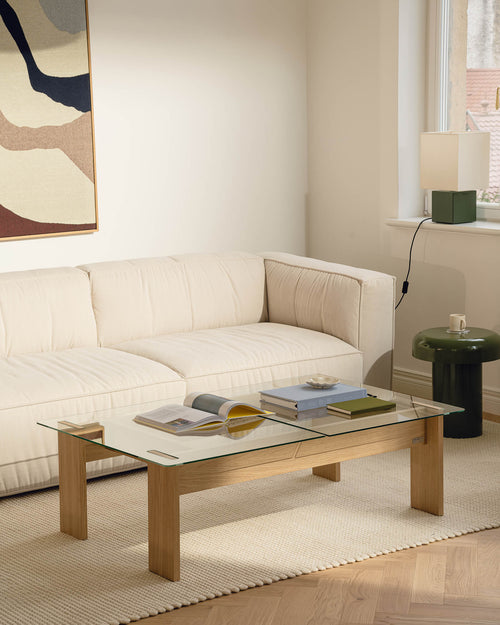 noo.ma Lobi 3-zits slaapbank - Pale Yellow Mélange, matras 140x190 cm