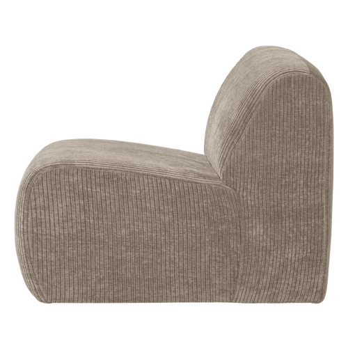 WOOOD 1-zits bank Mojo Base - Ribstof - Donkerzand - 74x84x97