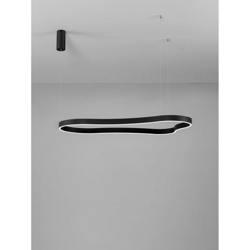 Nova Luce DUSSA Geïntegreerde LED-hanglamp voor plafond, zandkleurig zwart, Triac dimbaar, 61W, 3364lm, 3000K