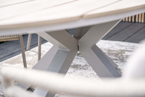 Edison tafel ovaal - 220x115 cm -taupe -light teak Vironwood - vtwonen shop