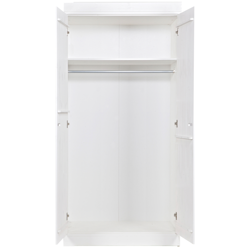 WOOOD kast 2-deurs Connect - Grenen - Wit - 195x94x53 - vtwonen shop