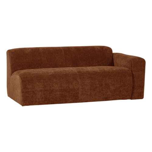 WOOOD 2-zits bank arm rechts Mojo Base - Rib - Roestbruin - 74x185x97