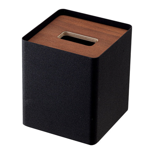 Yamazaki Tissuebox Vierkant - Rin - Zwart - vtwonen shop