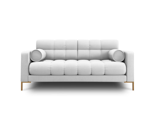 Cosmopolitan Design Bank Bali 2-zits, structurele stof, lichtgrijs - 96x152x75cm