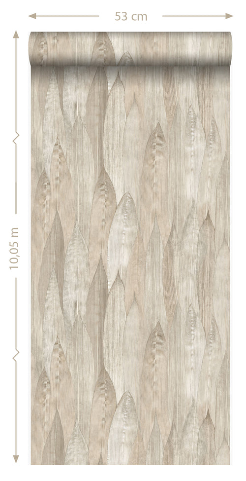 Origin Wallcoverings eco-texture vliesbehang bladeren lichtbeige - 53 cm x 10,05 m - 347371 - vtwonen shop