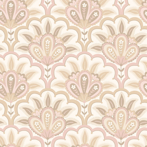 ESTAhome behang oosters barok motief beige en roze - 50 x 900 cm - 131032