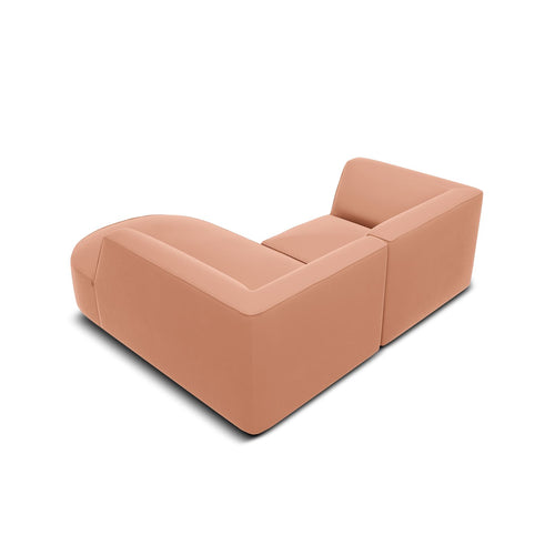Cosmopolitan Design - Modulaire hoekbank rechts Siena 3-zits, flueel roze - 180x186x69cm