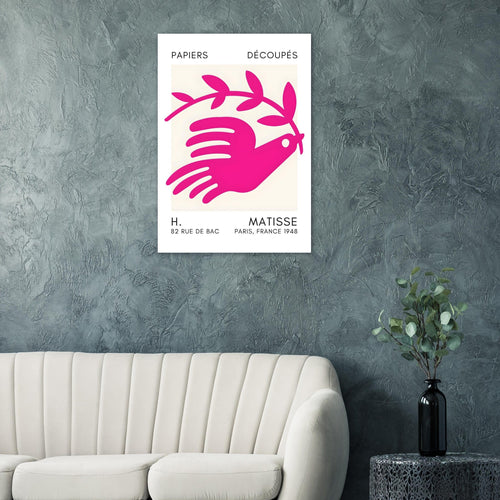 Artfulprints  Matisse - Peace dove pink   poster 50x70 cm - vtwonen shop