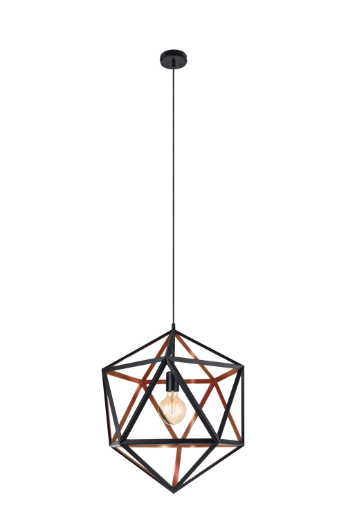 EGLO hanglamp Embleton 1 - e27 - ø 46 cm - zwart/koper - vtwonen shop