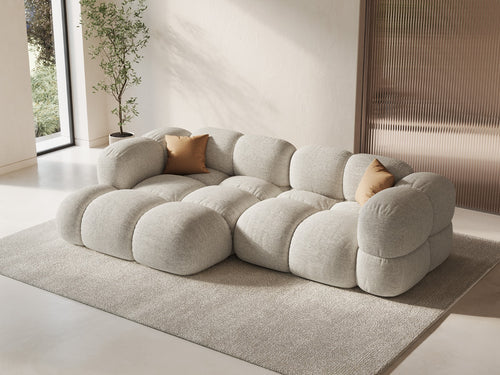 Cosmopolitan Design linker hoekbank Loretto 3-zits, structurele stof beige - 147x250x68cm