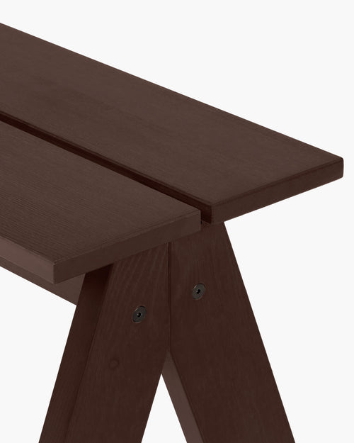 noo.ma Navo buitenbank - dennenhout, Cocoa Brown, 122 x 45 x 9 cm
