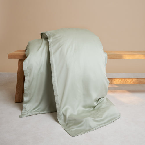 Coco & Cici - Tencel Sateen Dekbedovertrek 140 x 200 cm - 1 Persoons Beddengoed - Grijs Groen - Lyocell - Hypoallergeen & Extra Zacht - 1 Kussensloop - vtwonen shop