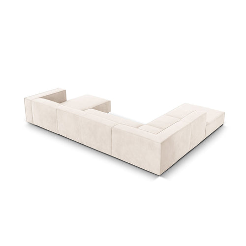 Cosmopolitan Design - Panoramische hoekbank links Turin 6-zits, structurele stof lichtbeige - 270x365x68cm