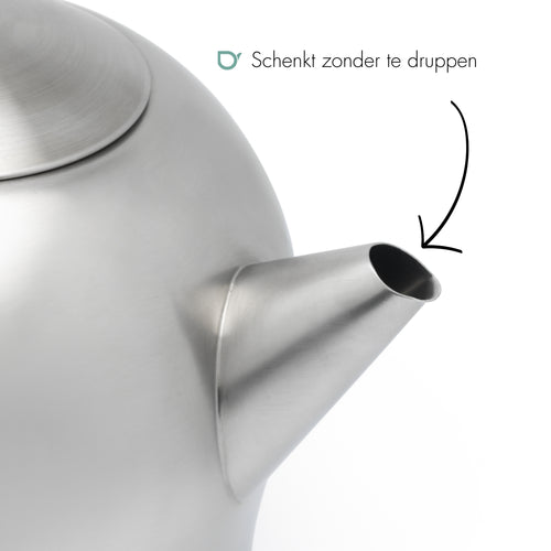 Bredemeijer - Dubbelwandige theepot Minuet Santhee - 0,5 liter - RVS - Mat - vtwonen shop