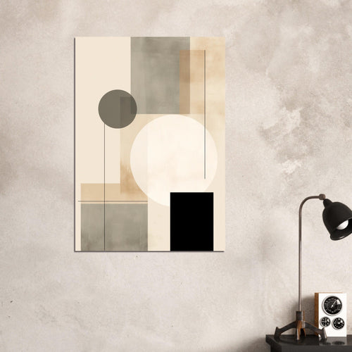 Artfulprints Poster Japandi abstract   - 50x70 cm - Taupe