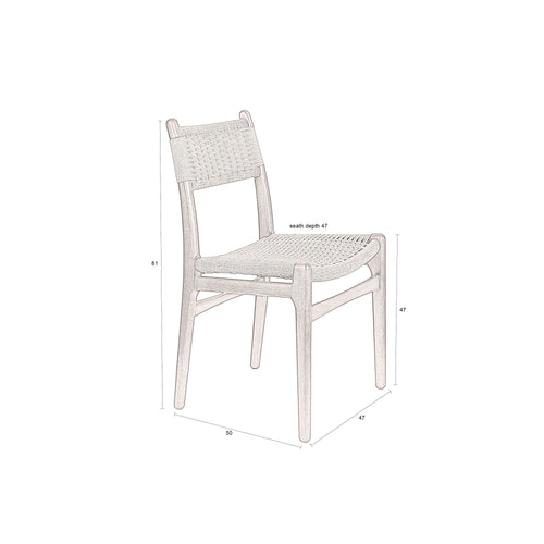 Dutchbone Cecile Eetkamerstoelen Hout in Walnoot kleur - Set van 2