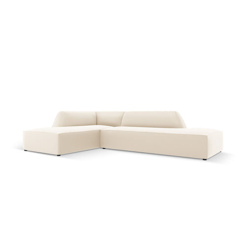 Cosmopolitan Design - Modulaire hoekbank links Siena 4-zits, imitatieleer lichtbeige - 180x273x69cm