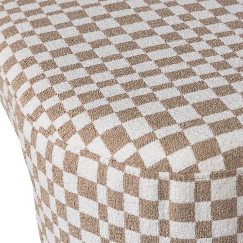 WOOOD bankje Jacob - Polyester - Geruit - Zand - 46x130x46 - vtwonen shop