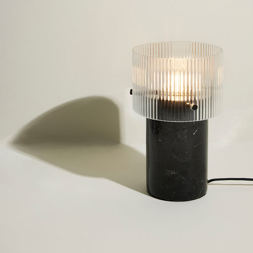 Hübsch tafellamp Revolve - glas/marmer - ø16xh27cm, e14 - vtwonen shop