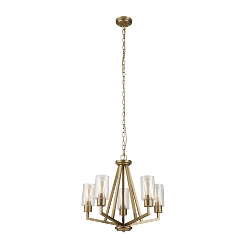 Elstead Kichler Deryn Hanglamp met meerdere armen, natuurlijk messing