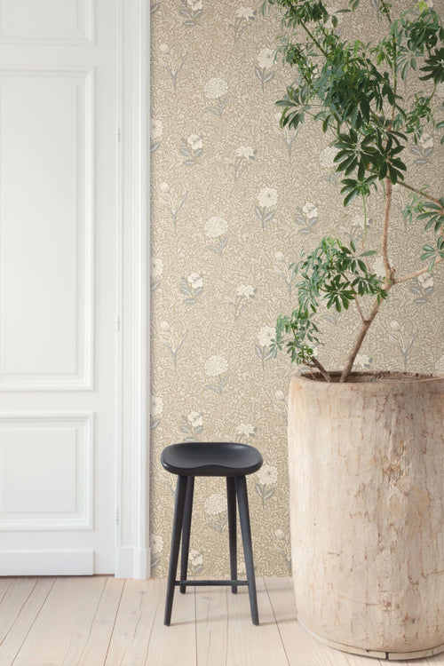 Masureel behang bloemen grijs - 53 cm x 10.05 m - 632010 - vtwonen shop