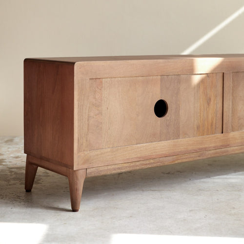 Tikamoon Tv-meubel van massief mangohout 160 cm - Donkerbruin - vtwonen shop