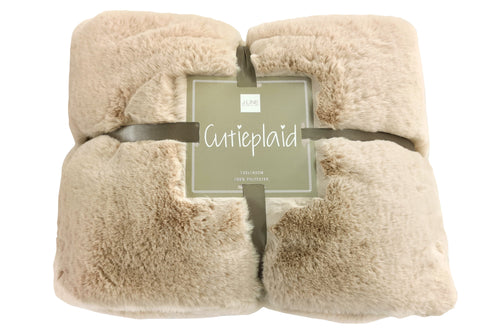 J-Line plaid Cutie - fleece Deken – Polyester – lichtgrijs - 180 x 30 cm - vtwonen shop