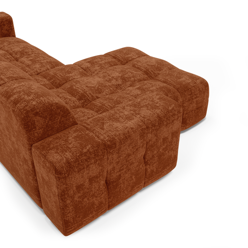 Sia Home - Hoekbanken links MAEL - Fluweel met reliëf - Terracotta - 230cm - vtwonen shop